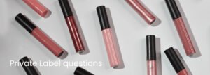 Assorted matte and shiny liquid lipsticks and lip glosses in shades like mauve, red, and pink by Radical Cosmetics. Luxury, clean beauty products perfect for private label and white label cosmetics manufacturers. Featuring organic, vegan, and cruelty-free formulas with shimmer and glitter finishes.