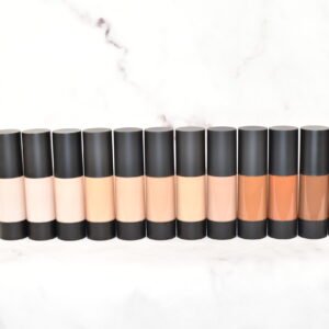 Full Size New Liquid Foundation Sample Kit by Radical Cosmetics – discover the perfect match with a selection of foundation shades designed for a range of skin tones. Each sample provides smooth, buildable coverage with a hydrating, long-lasting formula. Clean beauty, cruelty-free, paraben-free, and made in the USA. This kit includes a variety of shades from light to deep tones, including neutral, warm, and cool undertones, ideal for finding your perfect foundation shade.