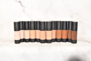 Full Size New Liquid Foundation Sample Kit by Radical Cosmetics – discover the perfect match with a selection of foundation shades designed for a range of skin tones. Each sample provides smooth, buildable coverage with a hydrating, long-lasting formula. Clean beauty, cruelty-free, paraben-free, and made in the USA. This kit includes a variety of shades from light to deep tones, including neutral, warm, and cool undertones, ideal for finding your perfect foundation shade.