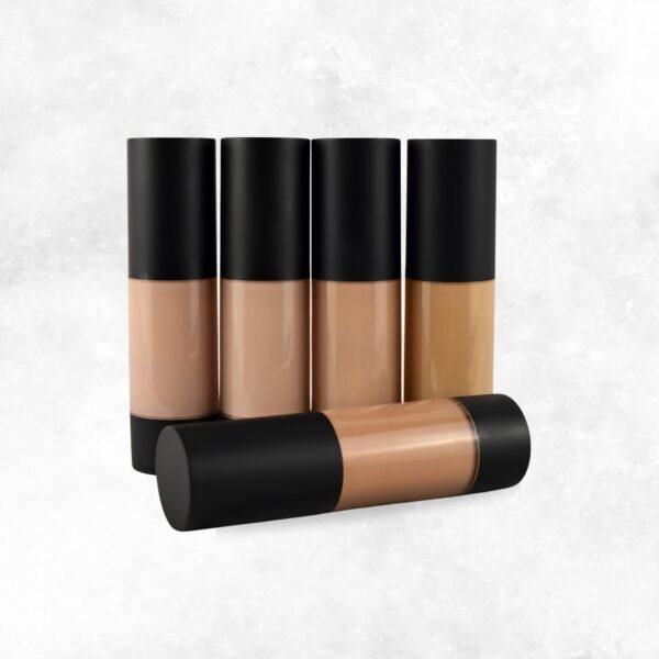 Complete Light Foundation Kit by Radical Cosmetics – five clean beauty foundation samples in fair to light skin tone shades, including pressed powder, liquid foundation, concealer, and tinted moisturizer. Talc-free, paraben-free, cruelty-free, and made in the USA.