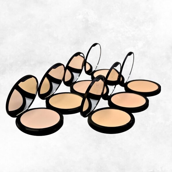 Radical Cosmetics Light Pressed Foundation Kit – seven clean beauty shades for fair to light skin tones. Buildable, natural coverage, cruelty-free, paraben-free, made in the USA.