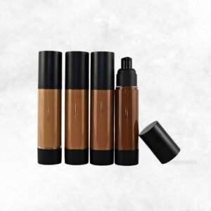 Radical Cosmetics Deep Tinted Moisturizer Kit – four clean beauty foundation alternatives in deep skin tone shades. Lightweight, hydrating, paraben-free, cruelty-free, and made in the USA.