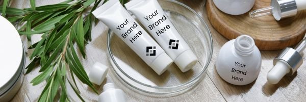 Your logo here bbanding on blank white tubes.