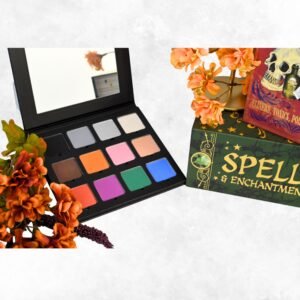 Radical Cosmetics Witching Hour Palette featuring bold, long-lasting eyeshadows including Candy Apple, Envy, Sea Breeze, and Like a Diamond, perfect for Halloween and everyday glam