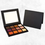 Pumpkin Spice Eyeshadow Palette by Radical Cosmetics featuring 12 warm fall shades including Bronze, Coffee, Sandy, and Henna, cruelty-free, paraben-free, and made in the USA for autumn-inspired eye looks.”