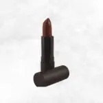 Close-up of Scarlet Affair lipstick in a sleek tube, showcasing its rich, bold red shade with a smooth, creamy finish.